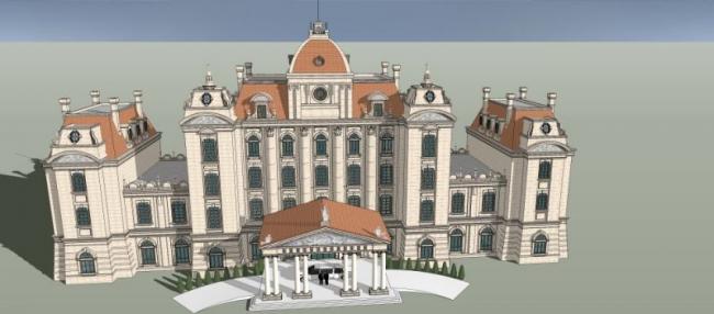 Sketchup商业模型|多层商业建筑，古典风格