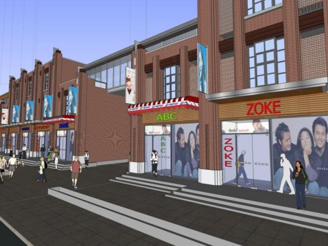 Sketchup商业模型|多层商业街，欧式风格