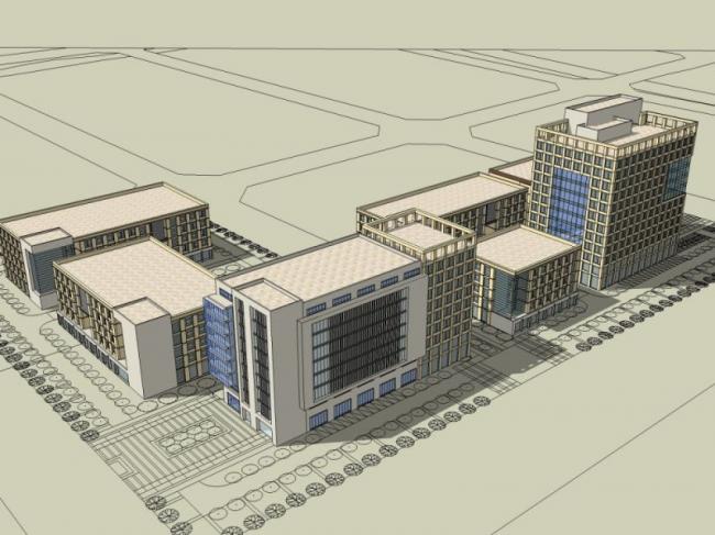 Sketchup办公模型|高层办公楼，现代风格