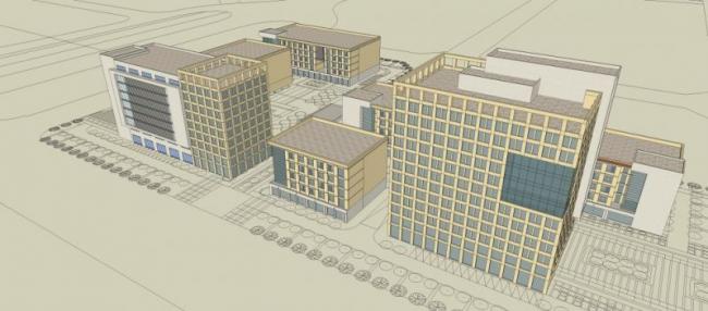 Sketchup办公模型|高层办公楼，现代风格