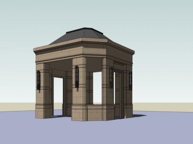 Sketchup小品模型|亭子，欧式风格，小品，古典风格