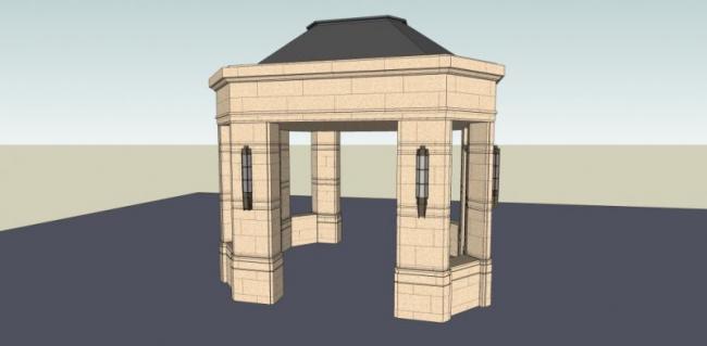 Sketchup小品模型|亭子，欧式风格，小品，古典风格