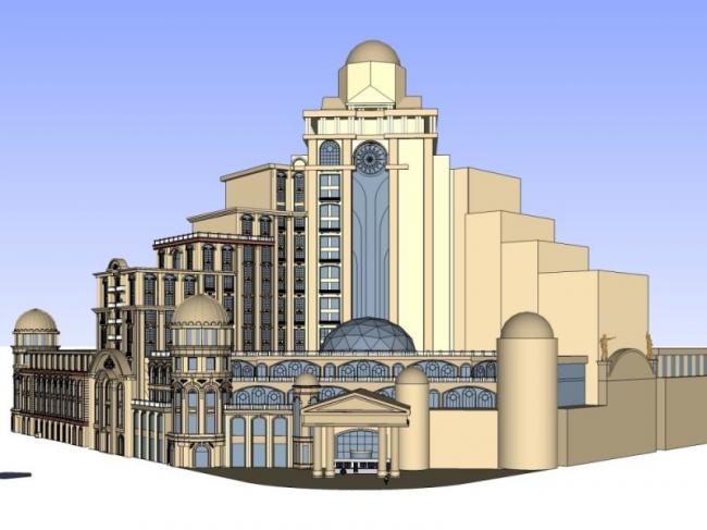 Sketchup酒店模型|高层酒店，欧式风格