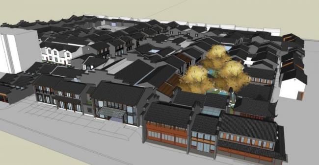 Sketchup酒店模型|多层酒店，中式风格