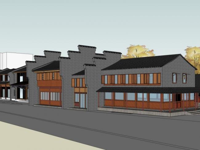 Sketchup酒店模型|多层酒店，中式风格