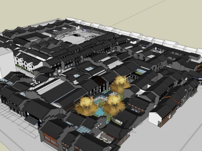 Sketchup酒店模型|多层酒店，中式风格