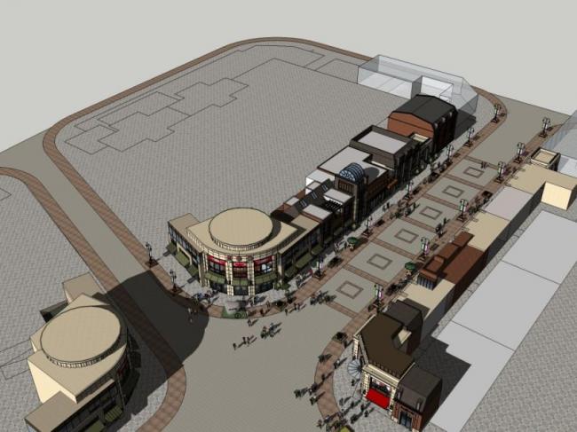 Sketchup商业模型|多层商业街，现代风格