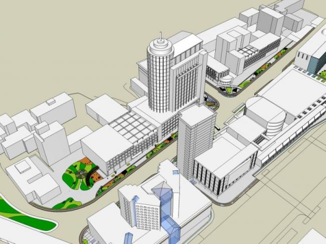 Sketchup综合体模型|多高层商业综合体，酒店，办公，现代风格