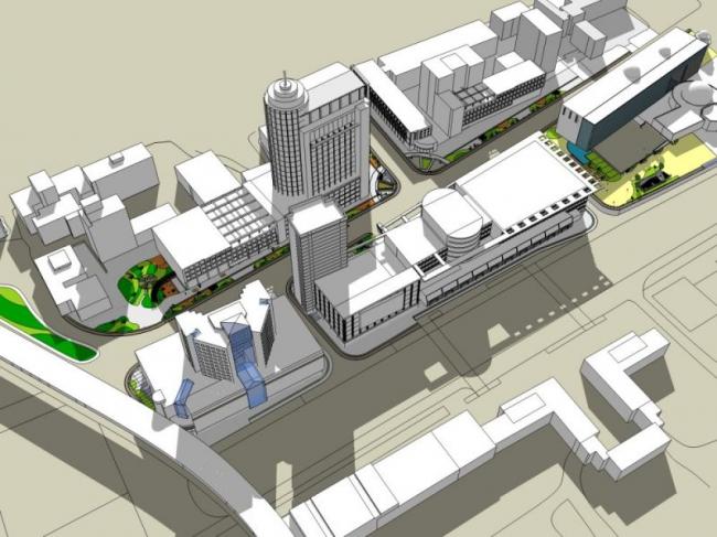Sketchup综合体模型|多高层商业综合体，酒店，办公，现代风格