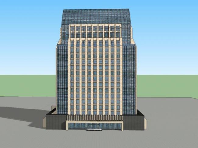 Sketchup办公模型|高层办公楼，现代风格