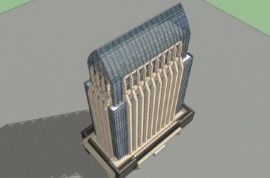 Sketchup办公模型|高层办公楼，现代风格-BIM建筑网