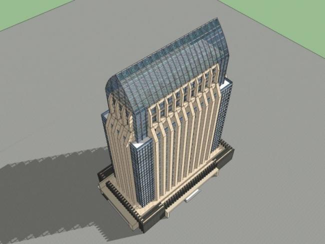 Sketchup办公模型|高层办公楼，现代风格