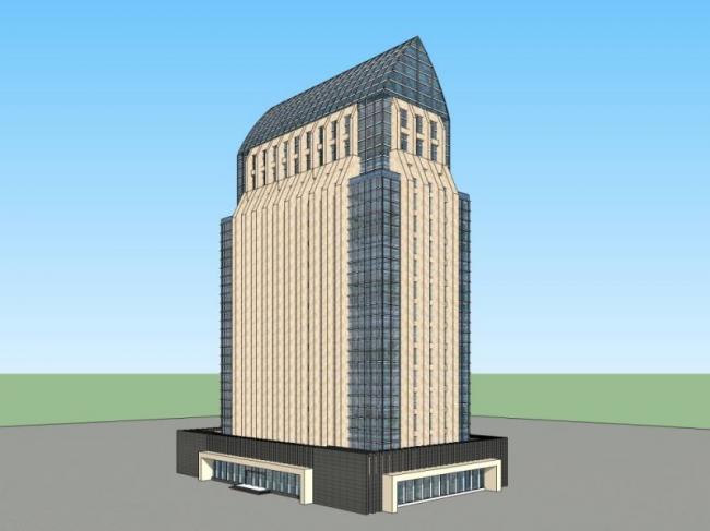 Sketchup办公模型|高层办公楼，现代风格