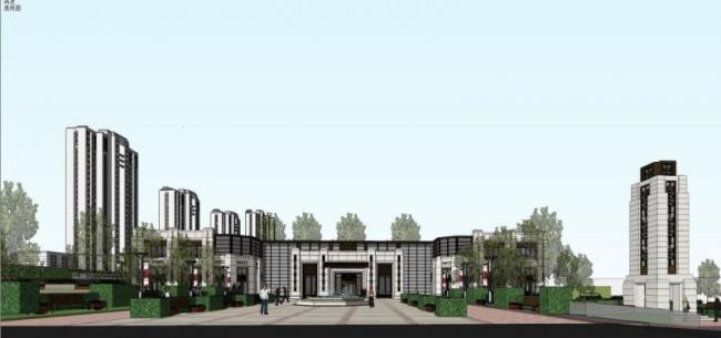 Sketchup商业模型|售楼处，现代风格