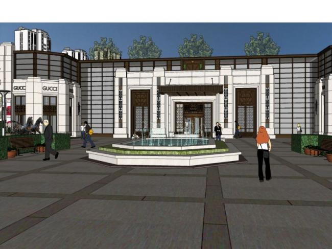 Sketchup商业模型|售楼处，现代风格