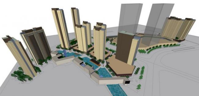 Sketchup综合体模型|多高层商住综合体，住宅，底层商业，古典风格