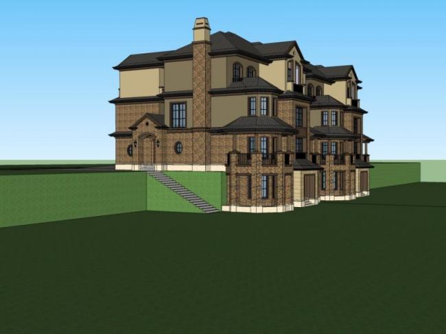 Sketchup住宅模型|多层住宅，叠拼，居住建筑，古典风格