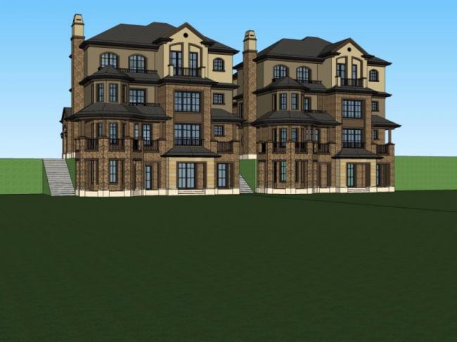 Sketchup住宅模型|多层住宅，叠拼，居住建筑，古典风格