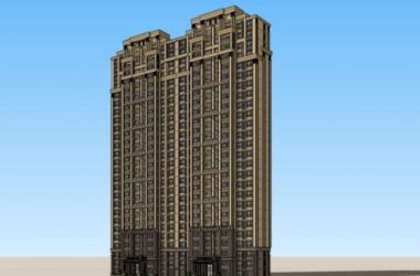 Sketchup住宅模型|超高层住宅楼，居住建筑，古典风格-BIM建筑网