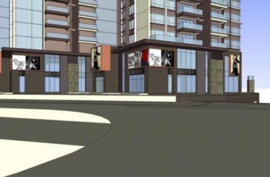 Sketchup住宅模型|高层住宅楼，底层商业，现代风格-BIM建筑网