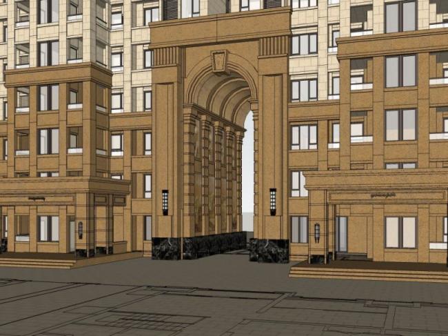 Sketchup住宅模型|超高层住宅楼，古典风格