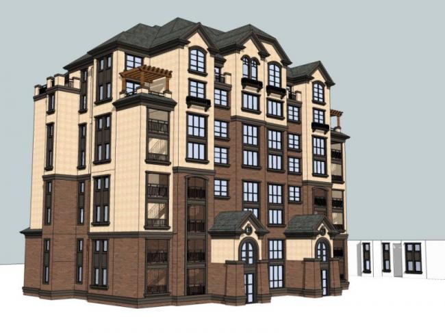 Sketchup住宅模型|多层住宅，欧式古典风格