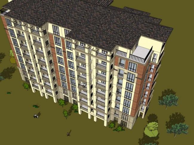 Sketchup住宅模型|多层住宅，居住建筑，古典风格