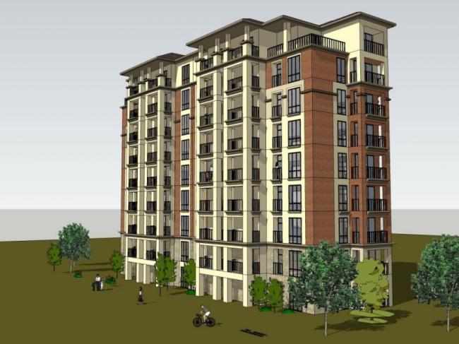 Sketchup住宅模型|多层住宅，居住建筑，古典风格