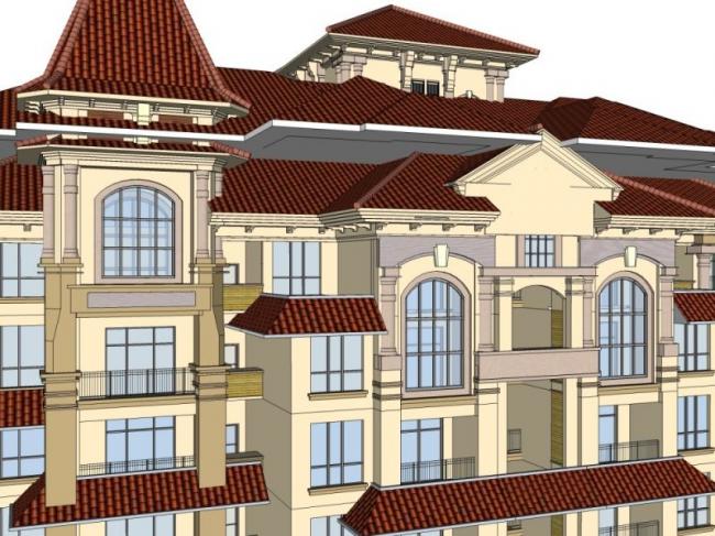 Sketchup住宅模型|超高层住宅，居住建筑，古典风格