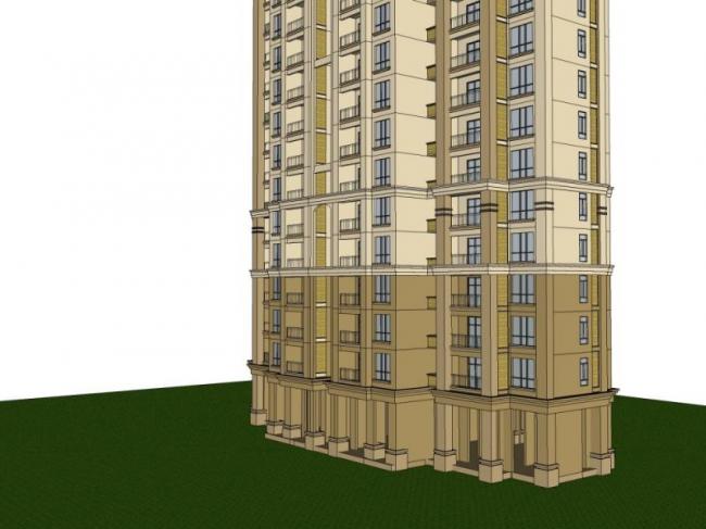 Sketchup住宅模型|超高层住宅，居住建筑，古典风格