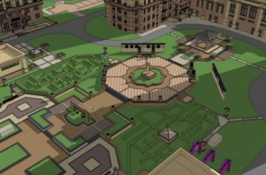 Sketchup景观模型|居住区景观，高层住宅景观，古典风格-BIM建筑网