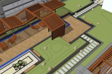 Sketchup景观模型|屋顶花园，现代风格-BIM建筑网