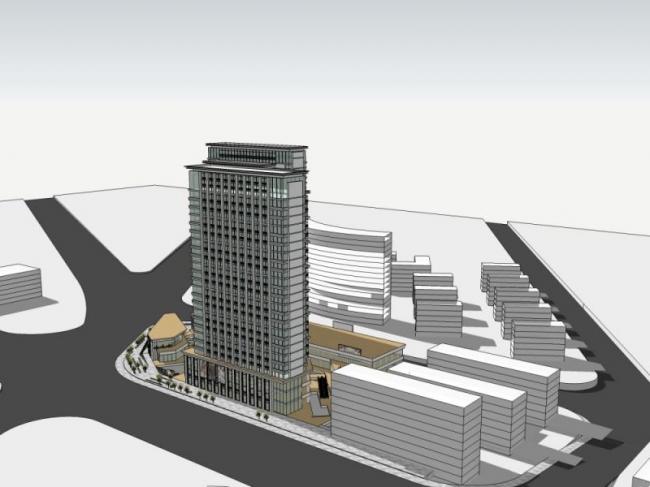 Sketchup综合体模型|多高层综合体，住宅，底层商业，古典风格