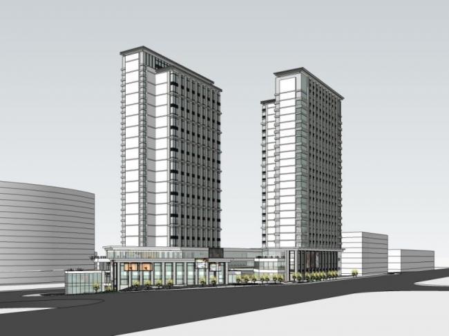 Sketchup综合体模型|多高层综合体，住宅，底层商业，古典风格