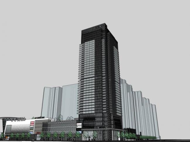 Sketchup综合体模型|超高层商住综合体，办公，酒店，现代风格