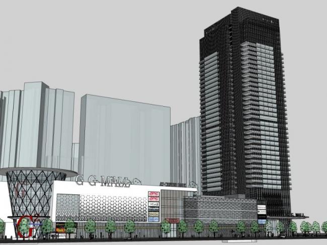 Sketchup综合体模型|超高层商住综合体，办公，酒店，现代风格