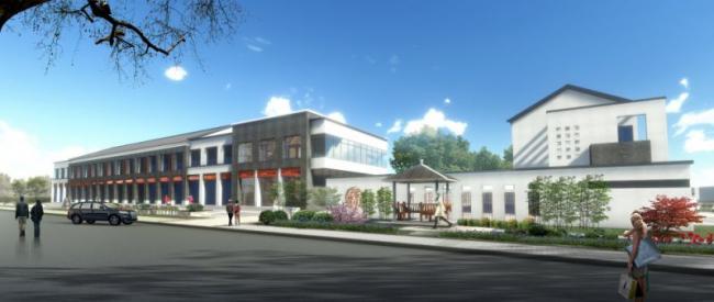 Sketchup商业模型|商业街，中式风格