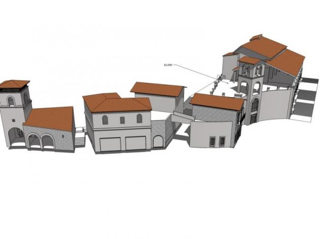 Sketchup商业模型|商业街，西班牙风格