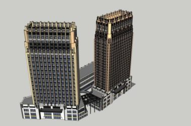 Sketchup综合体模型|多高层商业综合体，住宅，古典风格-BIM建筑网