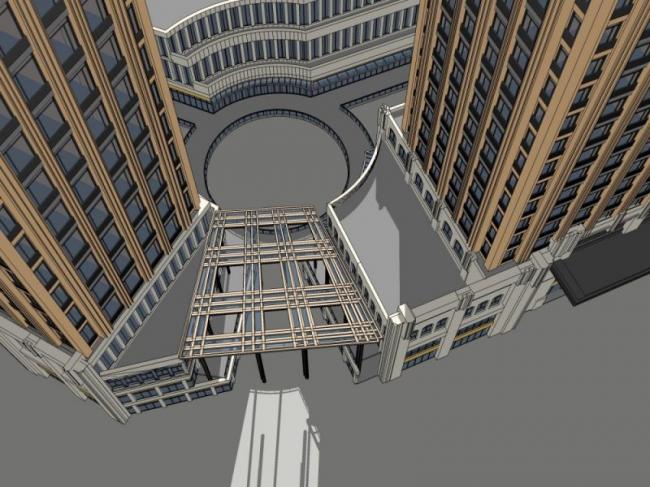 Sketchup综合体模型|多高层商业综合体，住宅，古典风格
