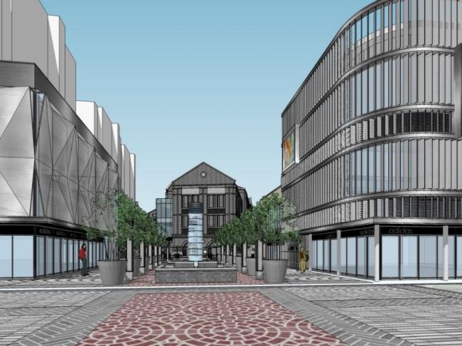 Sketchup商业模型|多层商业街，中式风格