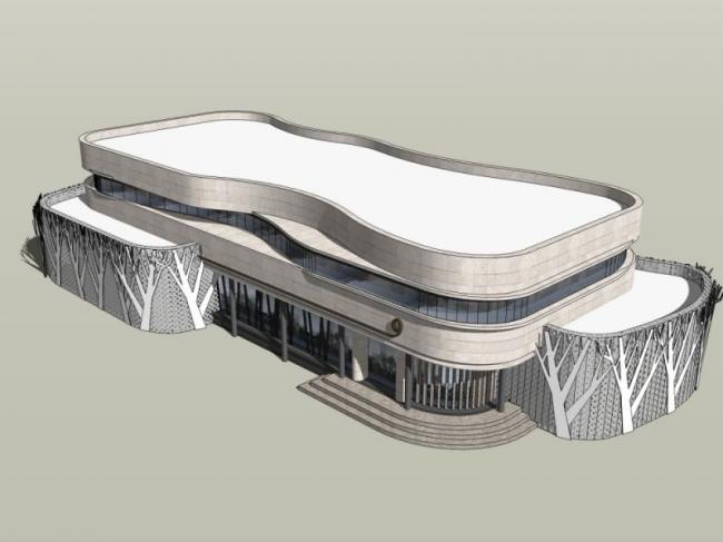 Sketchup商业模型|低层商业建筑，现代风格