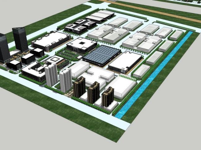 Sketchup办公模型|多层办公楼，现代风格