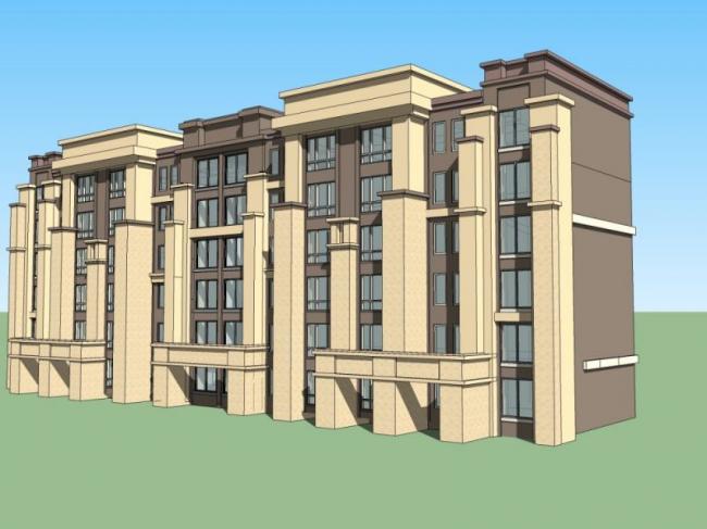 Sketchup住宅模型|多层住宅，居住建筑，古典风格