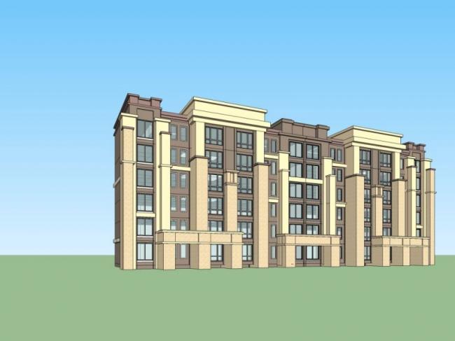 Sketchup住宅模型|多层住宅，居住建筑，古典风格