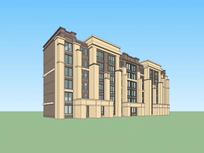 Sketchup住宅模型|多层住宅，居住建筑，古典风格