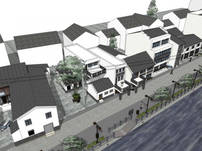 Sketchup住宅模型|多层住宅，中式风格