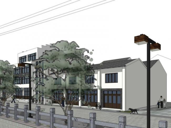 Sketchup住宅模型|多层住宅，中式风格