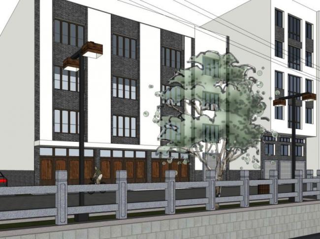 Sketchup住宅模型|多层住宅，中式风格