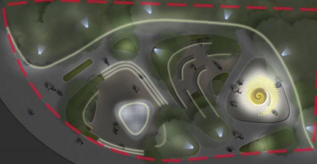 Sketchup景观模型|广场景观，现代风格